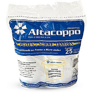 Pote Descartável 250ML Redcom Tampa Altacopo PCT com 25