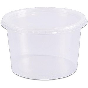Pote Descartável 1000ML Redondo com Tampa - Pacote com 24