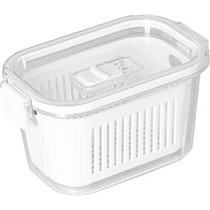 Pote Acrílico Hermetico SLIM 630ML Branco