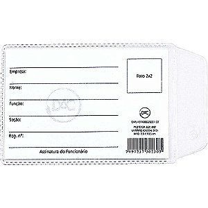 Porta Documento para CNH Nova com ABA 6,5X9,5CM - Pacote com 100 Unidades