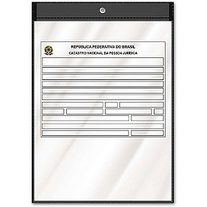 Porta Documento para Cartão CNPJ Preto 302X216MM Pacote com 10