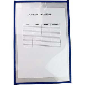 Porta Alvará Vertical Azul Pacote com 10