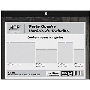 Porta Alvará Quadro Horário de Trabalho Horizontal - Pacote com 5 Unidades