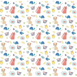 Papel de Parede Plástico Adesivo 45CMX10M Fantasia MY Love PETS 0,80