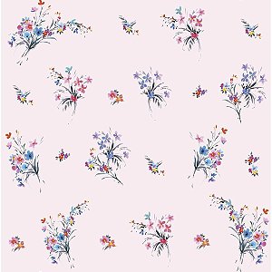 Papel de Parede Plástico Adesivo 45CMX10M Fantasia Floral Lilás 0,80