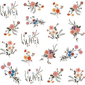 Papel de Parede Plástico Adesivo 45CMX10M Fantasia Floral Branco
