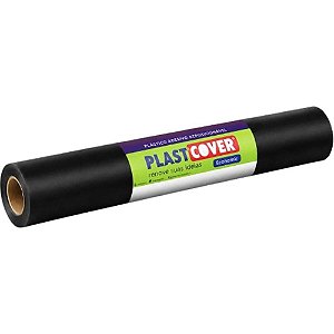 Papel de Parede Plástico Adesivo 45CM X 10M Brilho Preto