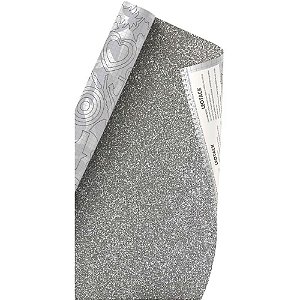 Papel de Parede Plástico Adesivo 45CMX10M Brilho Prata