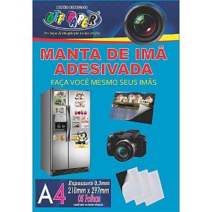 Placa Imantada A4 210X297MM com Adesivo Pacote com 5 Unidades