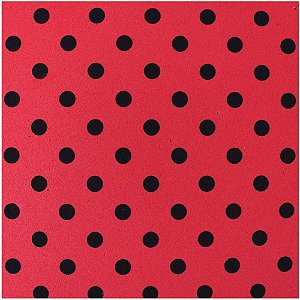 Placa em EVA Estampado 60X40CM Poá PRETO/VERMELHO 2MM Pacote com 5 Folhas