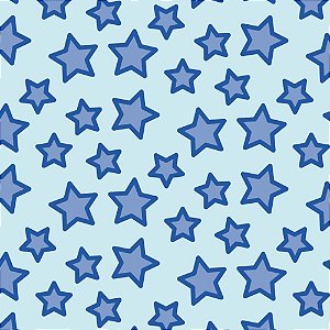Placa em EVA Estampado 60X40CM Estrelas AZUL/AZUL Escuro 2MM - Pacote com 5