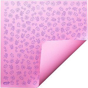 Placa em EVA Estampado 47X40CM Bichinho Rosa 1,6MM PCT com 05