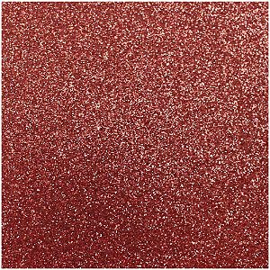 Placa em EVA com Glíter Vermelho 60X40CM 2MM - Pacote com 05 Folhas