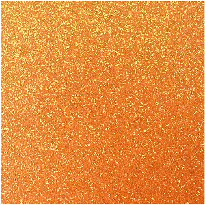 Placa em EVA com Glíter 48X40CM Laranja Neon 2MM Pacote com 10 Folhas