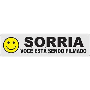 Placa de Sinalização Você ESTA Sendo Filmado 24X6CM PCT com 03