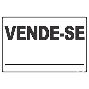 Placa de Sinalização VENDE-SE 20X30CM Pacote com 05