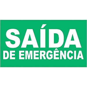 Placa de Sinalização Saida de Emergência 27,5X15CM PCT com 03