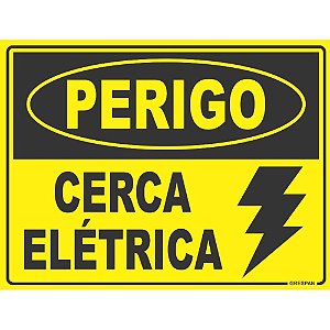 Placa de Sinalização Perigo Cerca Elétrica 15X20CM PCT com 05