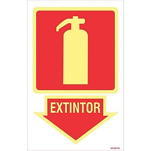Placa de Sinalização Extintor 16X25CM Pacote com 05
