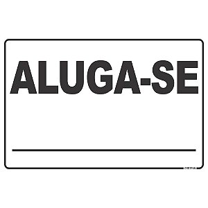 Placa de Sinalização ALUGA-SE 20X30CM Pacote com 05