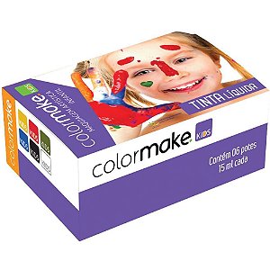 Pintura Facial Líquida KIDS 6 Cores 15ML - Caixa com 6 Unidades