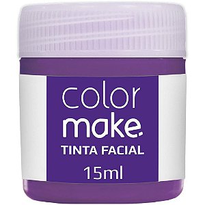 Pintura Facial Líquida Colormake 15ML Roxo - Pote com 12 Unidades
