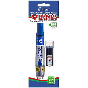 Pincel Quadro Branco WBMA-VBM Recarregável Azul Caixa com 12 Unidades