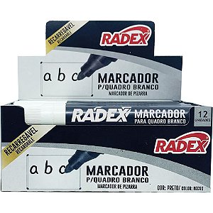 Pincel Quadro Branco Recarregável Preto CX com 12