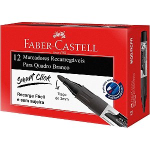 Pincel Quadro Branco Preto - Caixa com 12 Unidades