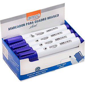 Pincel para Quadro Branco Azul - Caixa com 12 Unidades