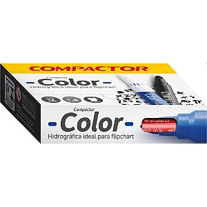 Pincel Marcador Compactor Color Avulso Vermelho Caixa com 12