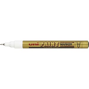 Pincel Marcador Permanente UNI Paint Marker Ouro PX-203 CX com 12