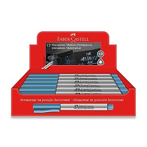 Pincel Marcador Permanente Supersoft 10 Metálico AZ - Caixa com 12