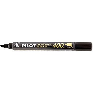 Pincel Marcador Permanente SCA 400 Ponta Chanfrada Preta CX com 12