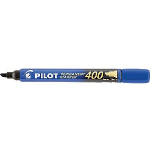 Pincel Marcador Permanente Pilot SCA 400 Ponta Chanfrada Azul - Caixa com 12 Unidades