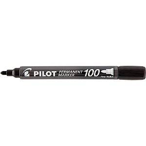 Pincel Marcador Permanente SCA 100 Ponta Redonda Preto - Caixa com 12