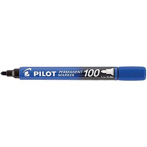 Pincel Marcador Permanente SCA 100 Ponta Redonda Azul CX com 12