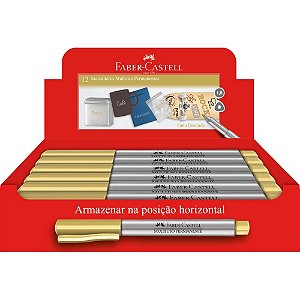 Pincel Marcador Permanente Multiuso 10MM Dourado Caixa com 12