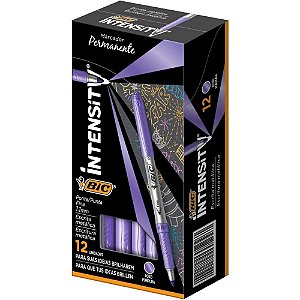 Pincel Marcador Permanente BIC Marking Metálico 1.1MM Violeta Caixa com 12 Unidades
