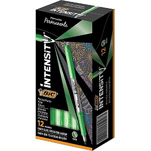 Pincel Marcador Permanente Marking Metálico Verde 11MM - Caixa com 12 Unidades