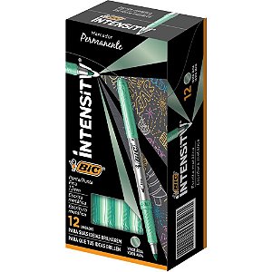 Pincel Marcador Permanente Metálico Marking 1.1MM Verde Claro - Caixa com 12