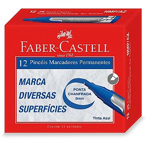 Pincel Marcador Permanente Azul - Caixa com 12