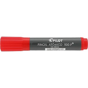 Pincel Marcador Permanente Atômico 1100P Vermelho Recarregável Caixa com 12 Unidades