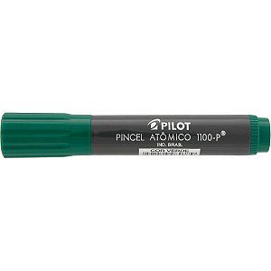 Pincel Marcador Permanente Atômico 1100P Verde Recarregável - Caixa com 12