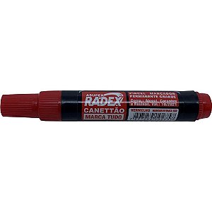 Pincel Marcador Permanente Asuper Ponta Chanfranda Vermel CX com 12
