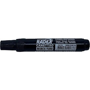 Pincel Marcador Permanente Asuper Ponta Chanfranda Preto CX com 12