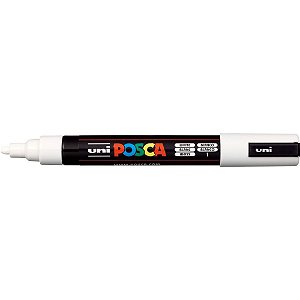 Pincel Marcador Artesanato Posca PC-5M 2,5MM a 6,8MM Branco Caixa com 6