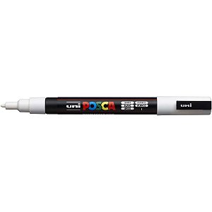 Pincel Marcador Artesanato Posca PC-3M Fine Line Branco - Caixa com 06 Unidades