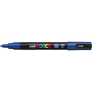 Pincel Marcador Artesanato Posca PC-3M Fine Line Azul CX com 06