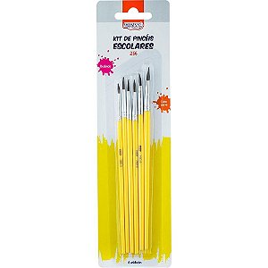 Pincel Artesanal Redondo 0-2-4-6-8-10 - Blister com 6 Unidades - BRW